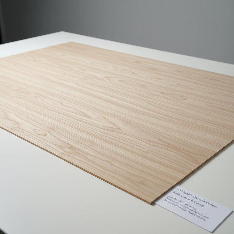 Chapa de fresno de 2500x640 mm lijada y pulida, apta para carpintería, muebles, paneles y revestimientos decorativos de paredes interiores